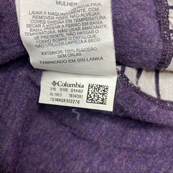 Columbia winter adventure purple and gray striped long sleeve top size M - Picture 15 of 16